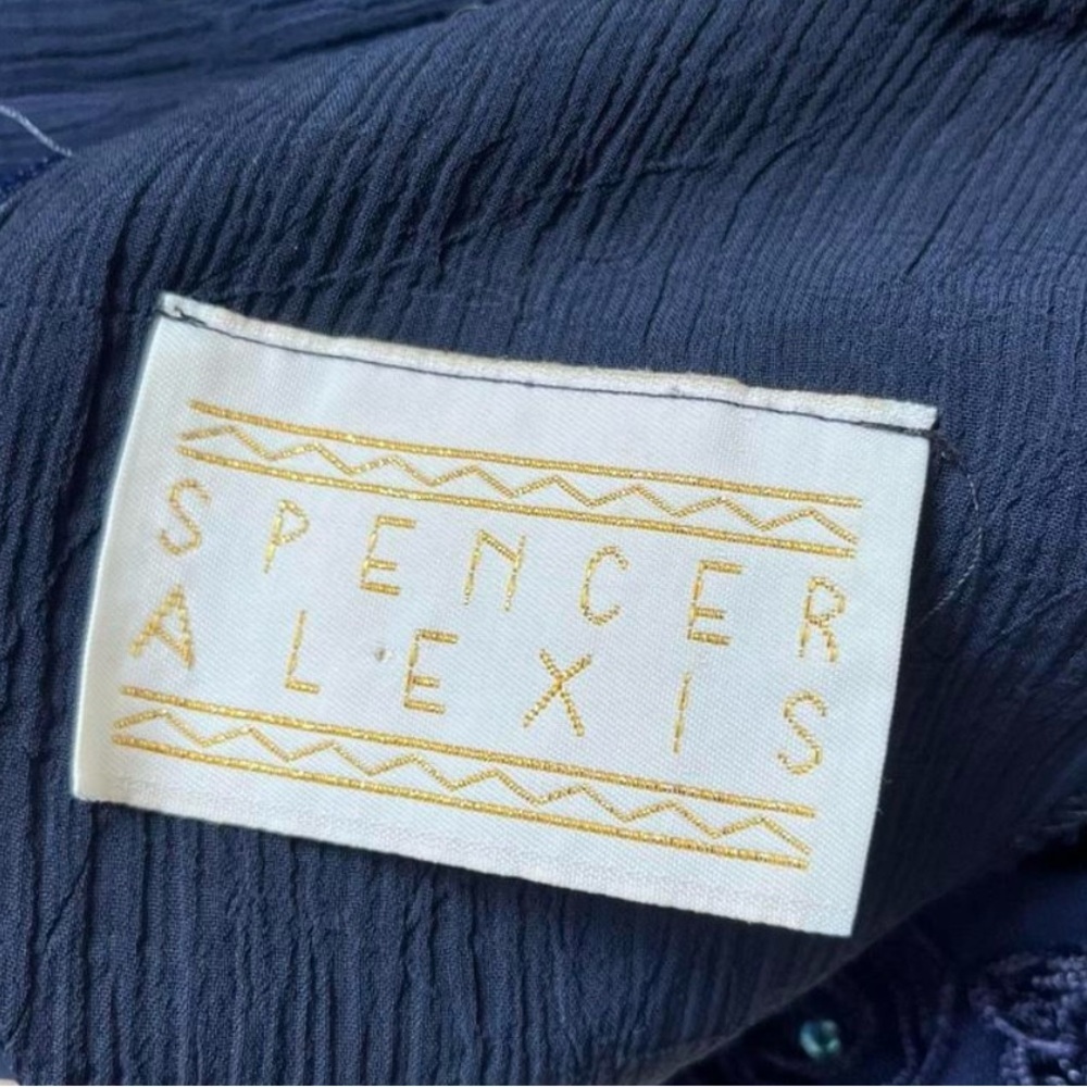 Spencer Alexis Women’s Elegant Blue Sleeveless Pantsuit with Belt Size 14 - Picture 3 of 8